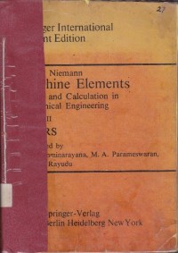 Machine elements: design and calculation in mechanial engineering, volume I